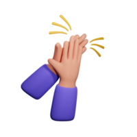 clapping hand gesture 3d illustration png