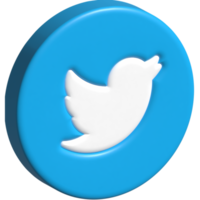 3d twitter icoon logo png