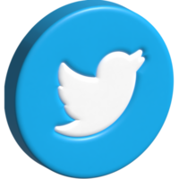 logotipo do ícone do twitter 3d png