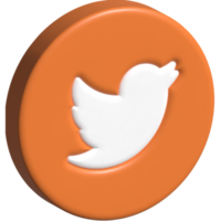logotipo do ícone do twitter 3d png