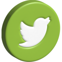 logotipo de icono de twitter 3d png