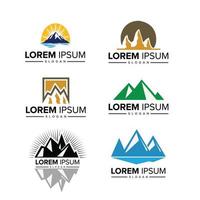 creative deer and mountain logo vector illustration Free Vector