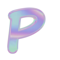 alfabeto holográfico p png