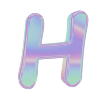 alfabeto holográfico h png