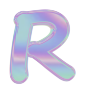 Holographic Alphabet R png