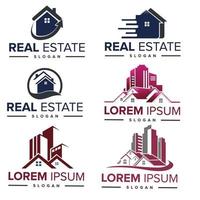 inspiración para el diseño del logotipo del edificio inmobiliario. vector libre de diseño de logotipo de edificio