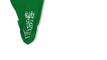 bandera de tela colgante de arabia saudita ondeando en el viento representación 3d, día de la independencia, día nacional, clave cromática, selección de bandera luma mate video