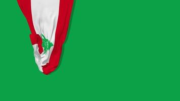 libanon hängende stoffflagge weht im wind 3d-rendering, unabhängigkeitstag, nationaltag, chroma-key, luma-matte auswahl der flagge video