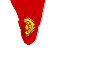 Kirgizië hangende kleding stof vlag golvend in wind 3d weergave, onafhankelijkheid dag, nationaal dag, chroma sleutel, luma matte selectie van vlag video