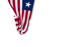 Liberia hangende kleding stof vlag golvend in wind 3d weergave, onafhankelijkheid dag, nationaal dag, chroma sleutel, luma matte selectie van vlag video