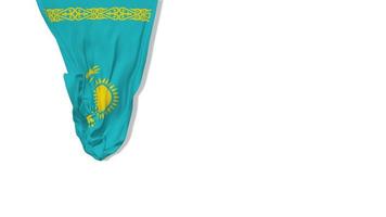 Kazakhstan Hanging Fabric Flag Waving in Wind 3D Rendering, Independence Day, National Day, Chroma Key, Luma Matte Selection of Flag video