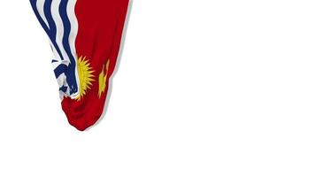 kiribati hängende stofffahne weht im wind 3d-rendering, unabhängigkeitstag, nationaltag, chroma-key, luma-matte auswahl der flagge video