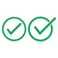 Check mark green line icons. Vector illustration. - Vector