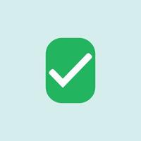 Check mark green line icons. Vector illustration. - Vector