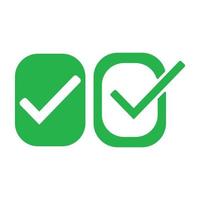 Check mark green line icons. Vector illustration. - Vector