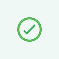 Check mark green line icons. Vector illustration. - Vector