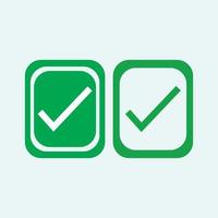 Check mark green line icons. Vector illustration. - Vector