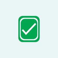 Check mark green line icons. Vector illustration. - Vector