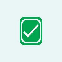 Check mark green line icons. Vector illustration. - Vector