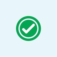 Check mark green line icons. Vector illustration. - Vector