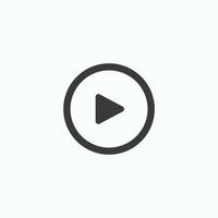 Play button icon in trendy flat style isolated on grey background. Play symbol for your web site design, logo, app, UI. Vector illustration