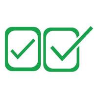 Check mark green line icons. Vector illustration. - Vector