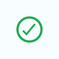 Check mark green line icons. Vector illustration. - Vector