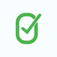 Check mark green line icons. Vector illustration. - Vector