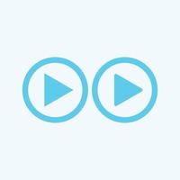 Play button icon in trendy flat style isolated on grey background. Play symbol for your web site design, logo, app, UI. Vector illustration