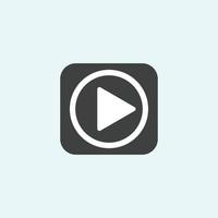 Play button icon in trendy flat style isolated on grey background. Play symbol for your web site design, logo, app, UI. Vector illustration