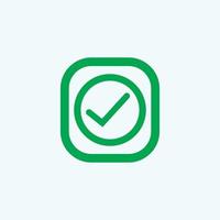 Check mark green line icons. Vector illustration. - Vector