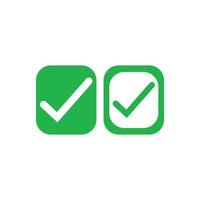 Check mark green line icons. Vector illustration. - Vector
