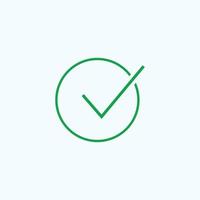 Check mark green line icons. Vector illustration. - Vector