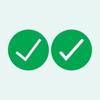 Check mark green line icons. Vector illustration. - Vector