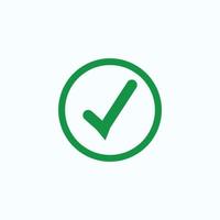Check mark green line icons. Vector illustration. - Vector