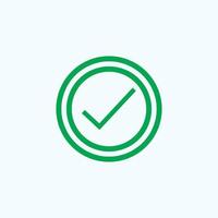 Check mark green line icons. Vector illustration. - Vector