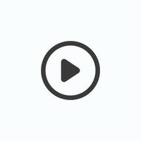 Play button icon in trendy flat style isolated on grey background. Play symbol for your web site design, logo, app, UI. Vector illustration