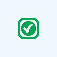 Check mark green line icons. Vector illustration. - Vector