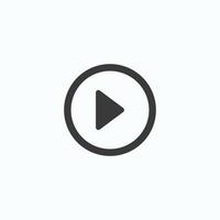 Play button icon in trendy flat style isolated on grey background. Play symbol for your web site design, logo, app, UI. Vector illustration
