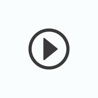 Play button icon in trendy flat style isolated on grey background. Play symbol for your web site design, logo, app, UI. Vector illustration