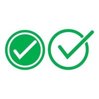 Check mark green line icons. Vector illustration. - Vector