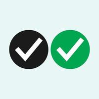 Check mark green line icons. Vector illustration. - Vector