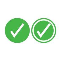 Check mark green line icons. Vector illustration. - Vector