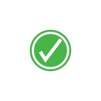 Check mark green line icons. Vector illustration. - Vector