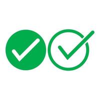 Check mark green line icons. Vector illustration. - Vector