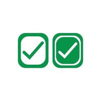 Check mark green line icons. Vector illustration. - Vector