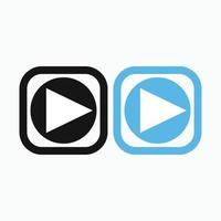 Play button icon in trendy flat style isolated on grey background. Play symbol for your web site design, logo, app, UI. Vector illustration