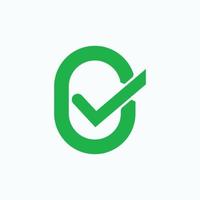 Check mark green line icons. Vector illustration. - Vector