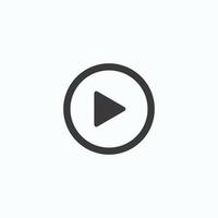 Play button icon in trendy flat style isolated on grey background. Play symbol for your web site design, logo, app, UI. Vector illustration