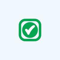 Check mark green line icons. Vector illustration. - Vector